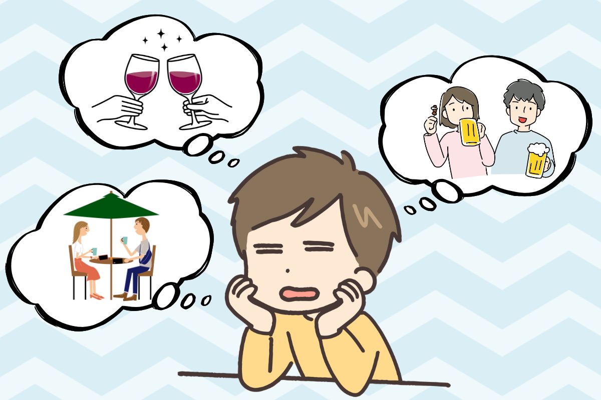 初デートで行く飲食店を考えている男性